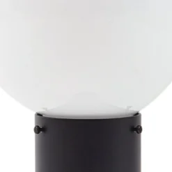 Lindby Sockelleuchte Dangan, schwarz/opal 60cm, Glas, Sensor