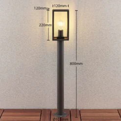 Lindby Wegeleuchte Filimon, 80 cm, anthrazit, IP44, E27