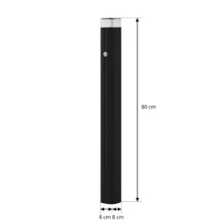 Lindby Wegeleuchte Halvar, 80cm, schwarz, IP65, GU10, Sensor