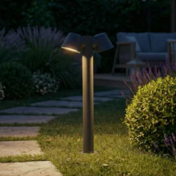 Lindby Wegeleuchte Ileyna, 2-flg., anthrazit, 100 cm