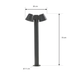 Lindby Wegeleuchte Ileyna, 2-flg., anthrazit, 100 cm