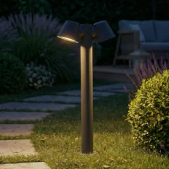 Lindby Wegeleuchte Ileyna, 2-flg., anthrazit, 100 cm