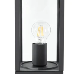 Lindby Wegeleuchte Peldar, anthrazit/klar, 80 cm, Sensor