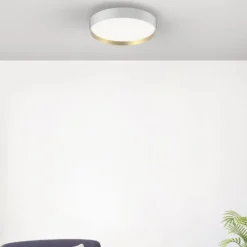LOOM DESIGN LED-Deckenleuchte Lucia, weiß/goldfarben Ø 45 cm