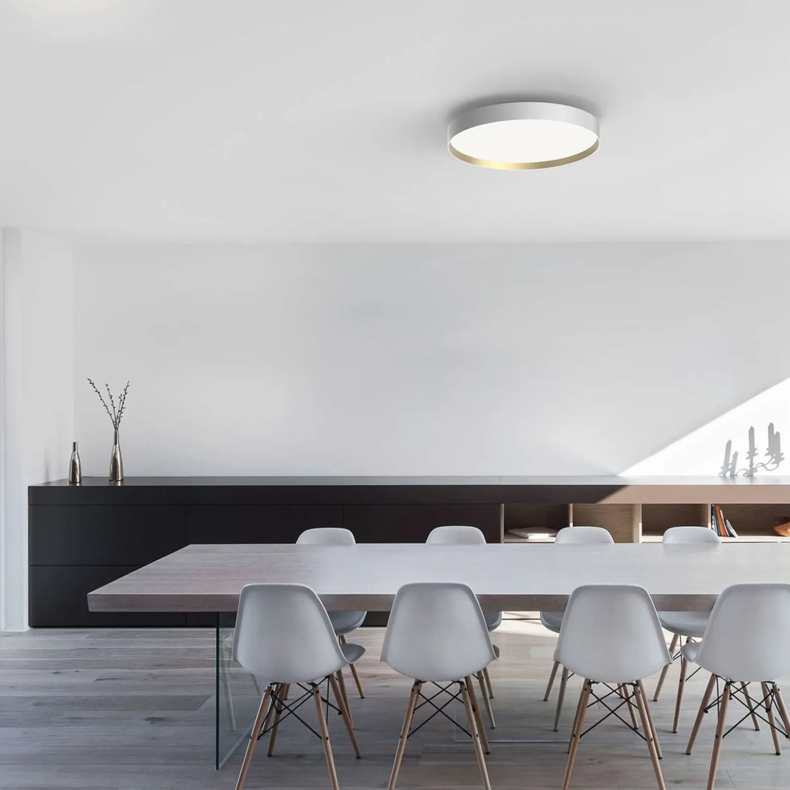LOOM DESIGN LED-Deckenleuchte Lucia, weiß/goldfarben Ø 60 cm