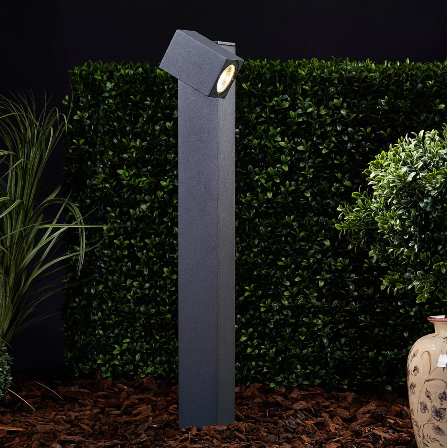 Lorik LED-Wegeleuchte mit flexiblem Kopf, grau