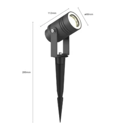 Lucande Außenstrahler Galina, Erdspieß, Stecker, grau, 11 cm