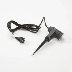 Lucande Außenstrahler Galina, Erdspieß, Stecker, grau, 11 cm