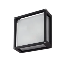 Lucande Außenwandlampe Aurelien, anthrazit, Sensor, 25x25 cm
