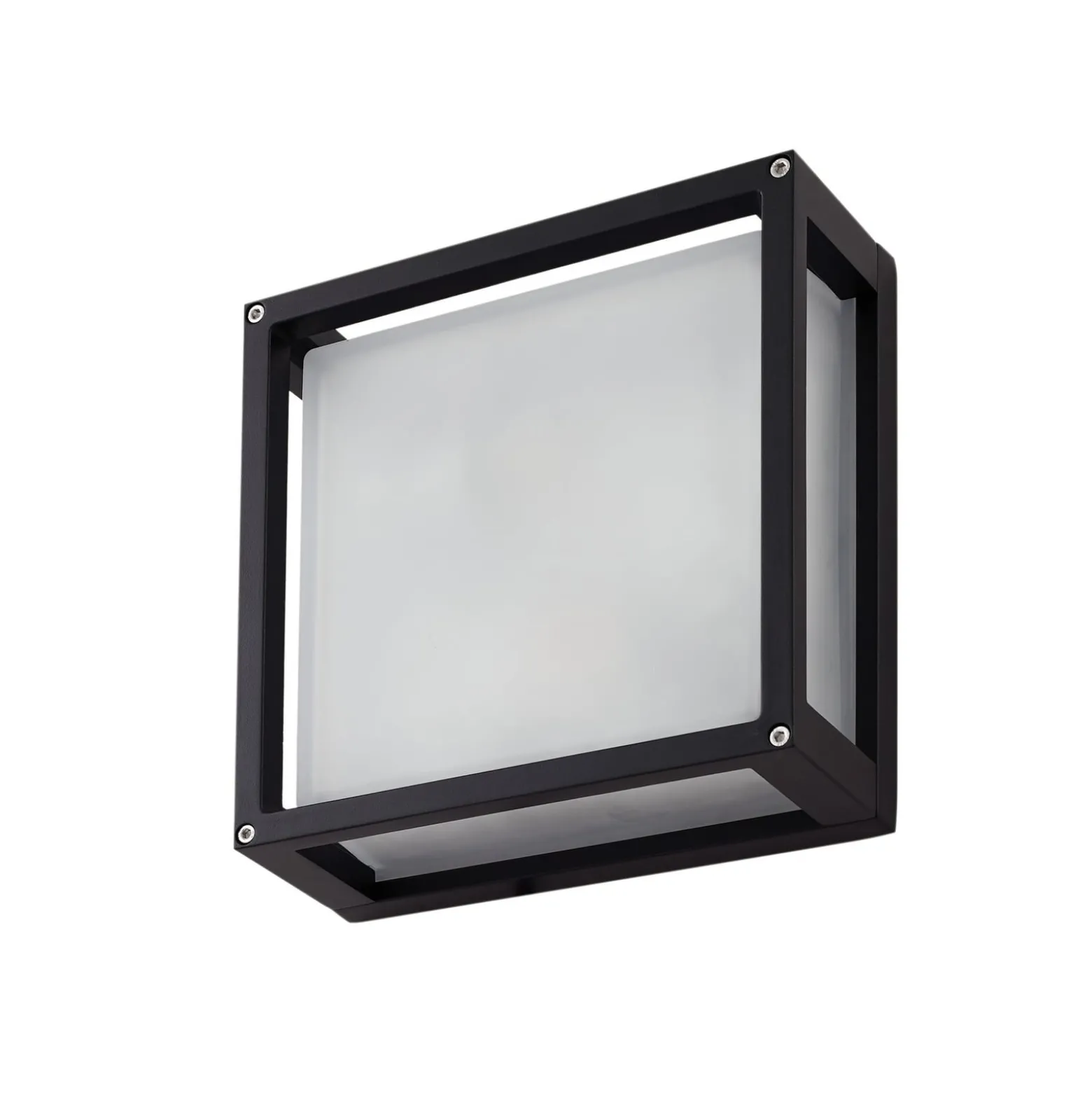 Lucande Außenwandlampe Aurelien, anthrazit, Sensor, 25x25 cm