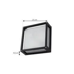 Lucande Außenwandlampe Aurelien, anthrazit, Sensor, 25x25 cm