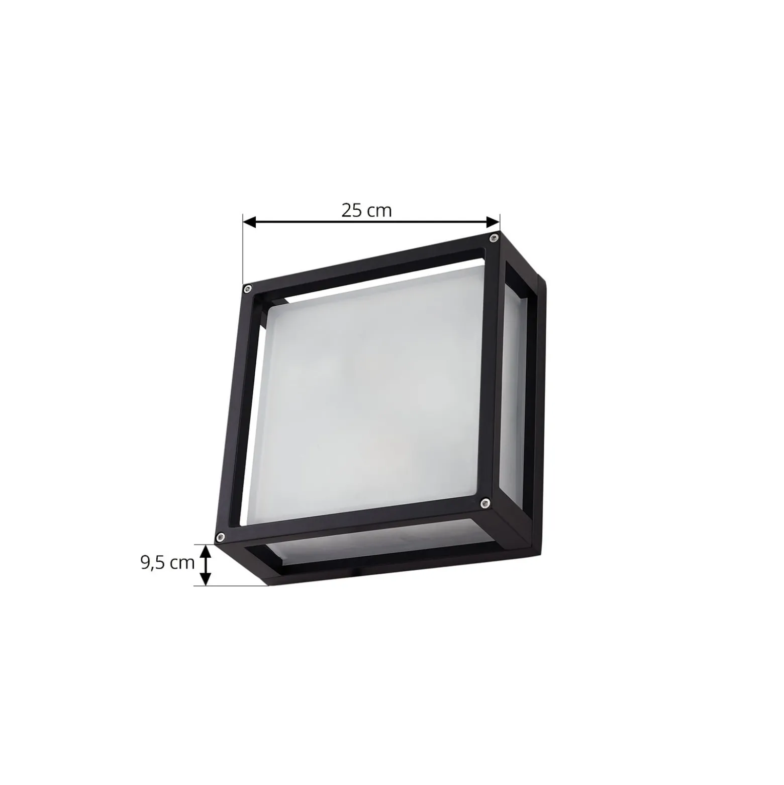 Lucande Außenwandlampe Aurelien, anthrazit, Sensor, 25x25 cm