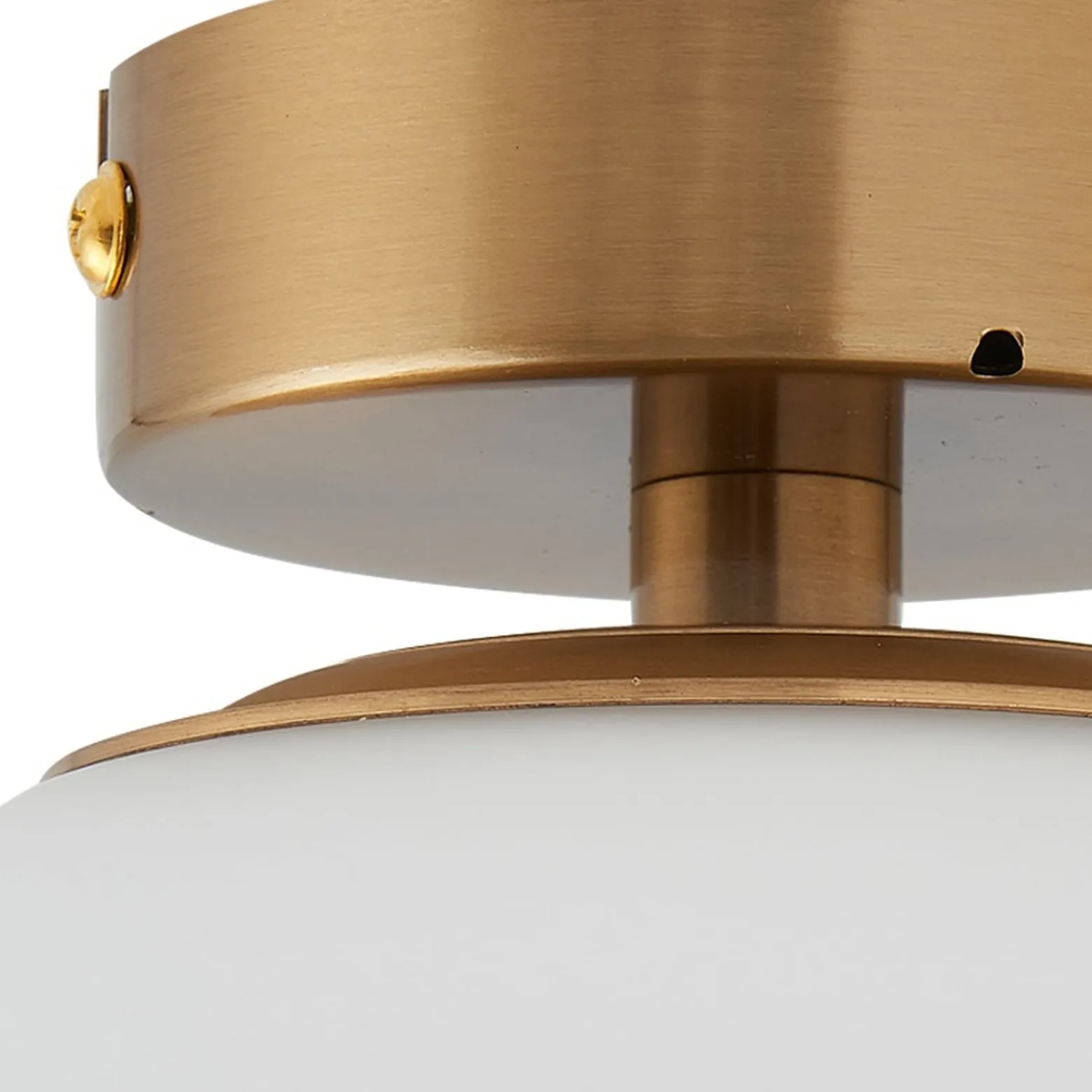 Lucande Deckenlampe Bidolo, messingfarben, Glas, 15 cm, IP44