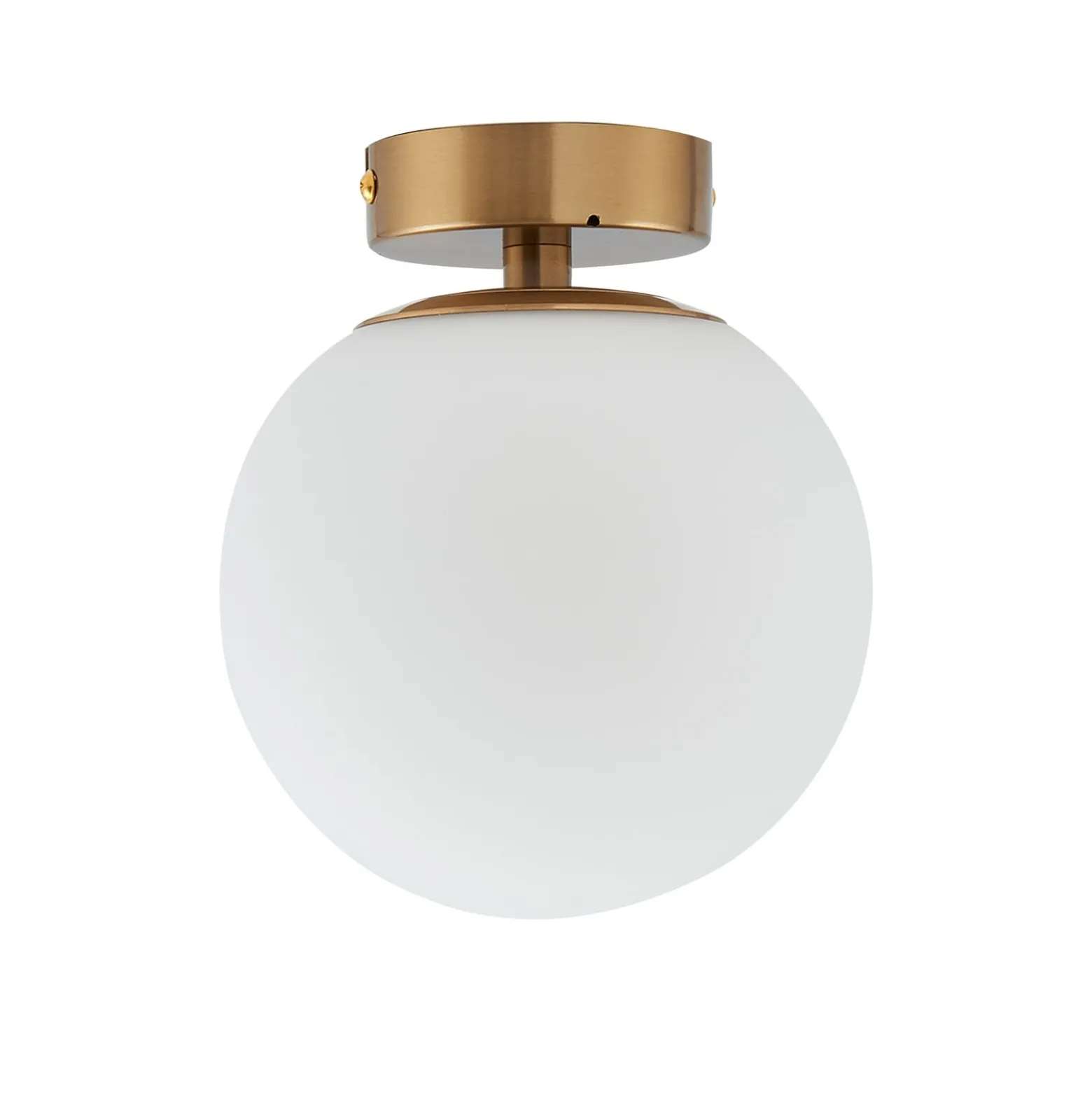 Lucande Deckenlampe Bidolo, messingfarben, Glas, 15 cm, IP44