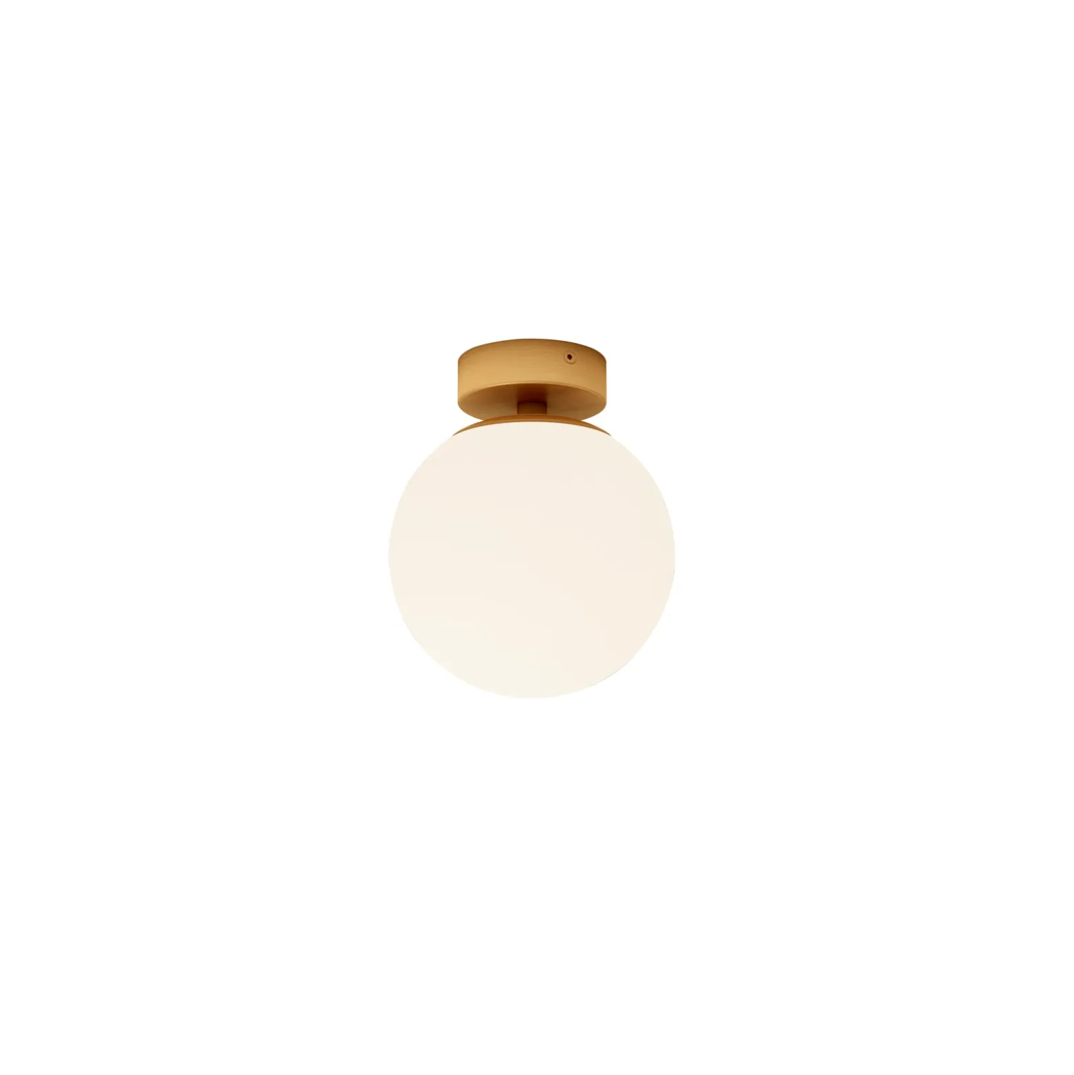 Lucande Deckenlampe Bidolo, messingfarben, Glas, 15 cm, IP44