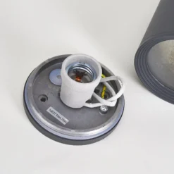 Lucande Deckenstrahler Minna, anthrazit, 14cm, IP54, E27