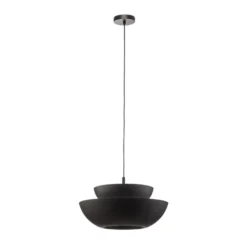 Lucande Hängeleuchte Kellina, Ø 48 cm, schwarz, Metall