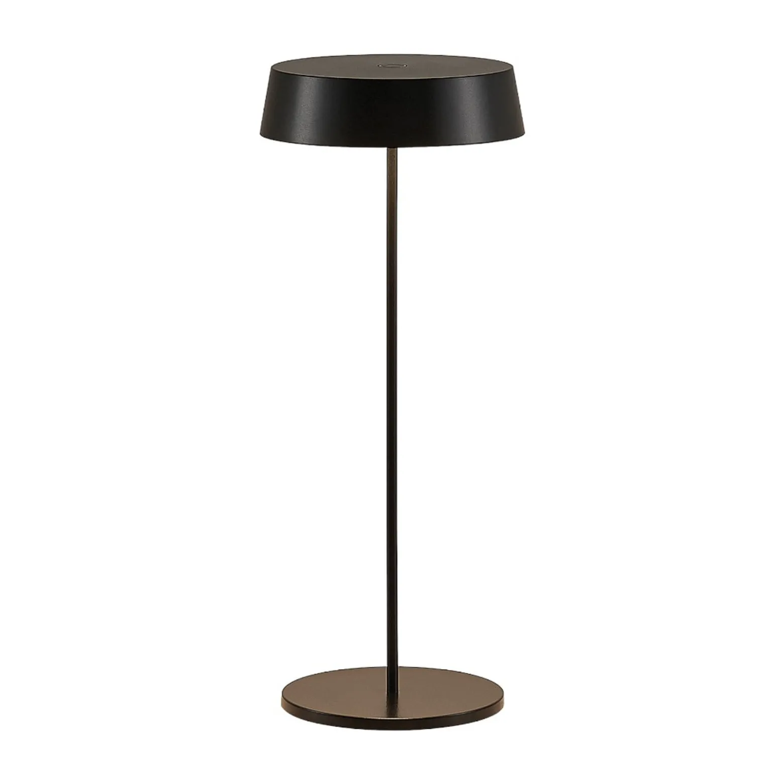 Lucande LED-Akkutischleuchte Tibia, schwarz, Alu, USB, IP54