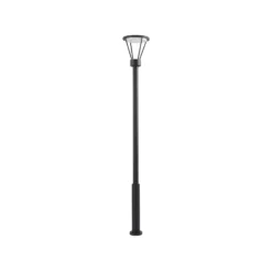 Lucande LED-Außenleuchte Elario, 222 cm, schwarz, Aluminium