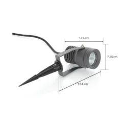Lucande LED-Außenstrahler Jon, Erdspieß, verstellbar, IP65