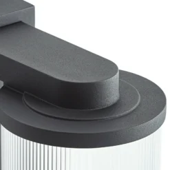 Lucande LED-Außenwandlampe Beelia Sensor anthrazit geriffelt