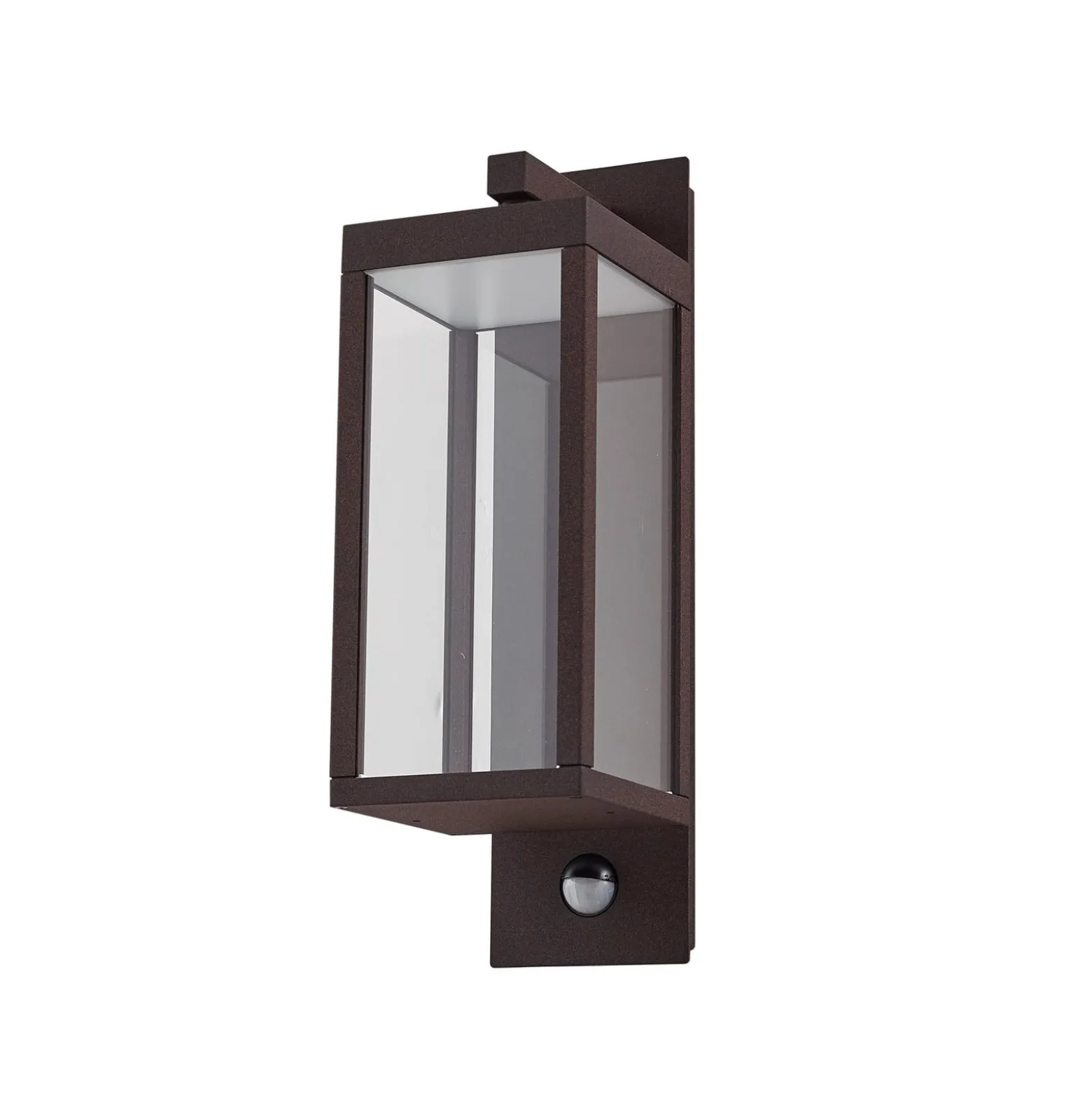 Lucande LED-Außenwandlampe Ferdinand, rost, Sensor, IP54