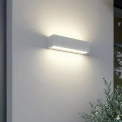 Lucande LED-Außenwandlampe Lengo, 25cm, weiß, up/down, 3000K