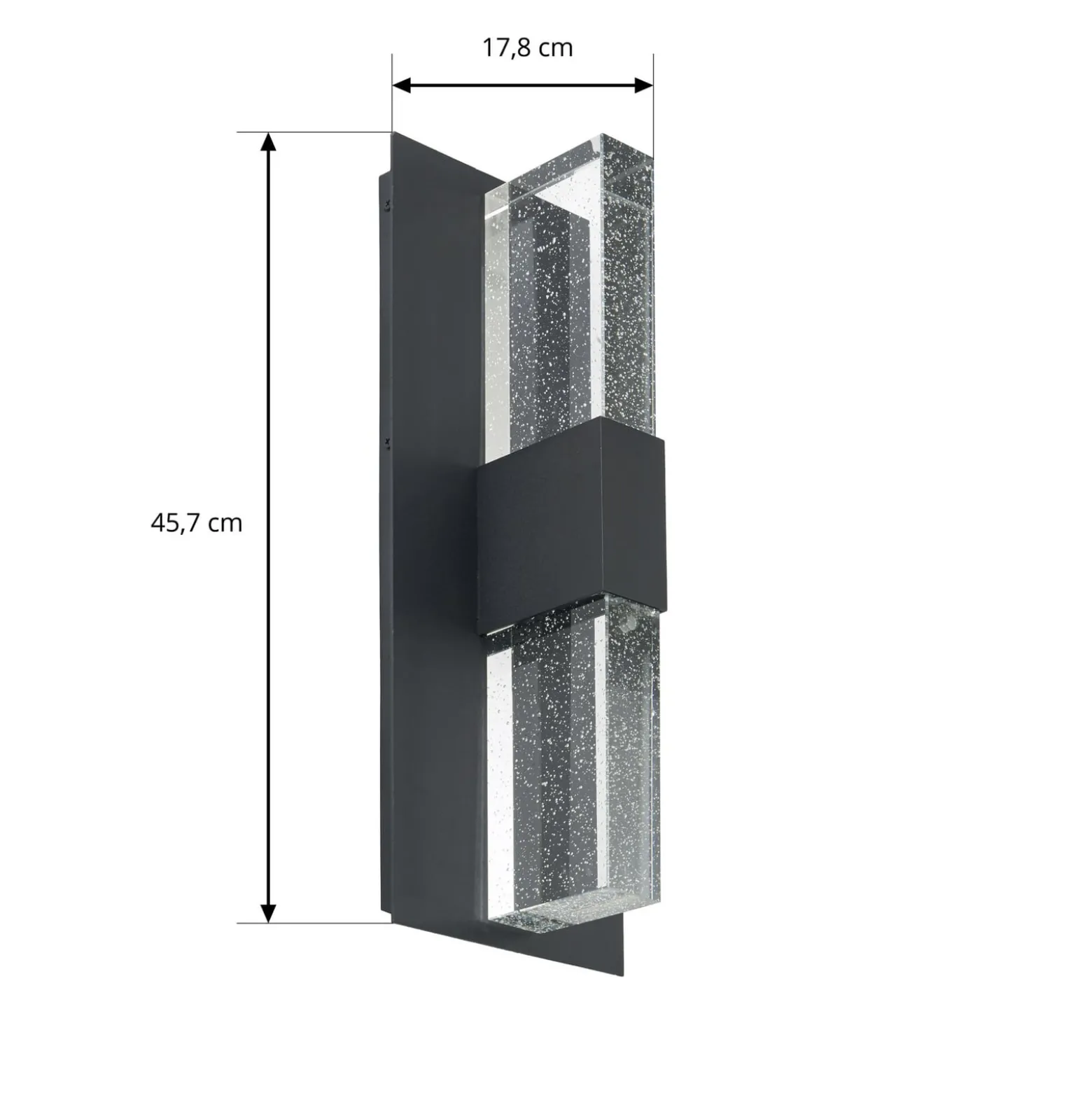 Lucande LED-Außenwandlampe Velune, anthrazit/klar, 46cm, CCT