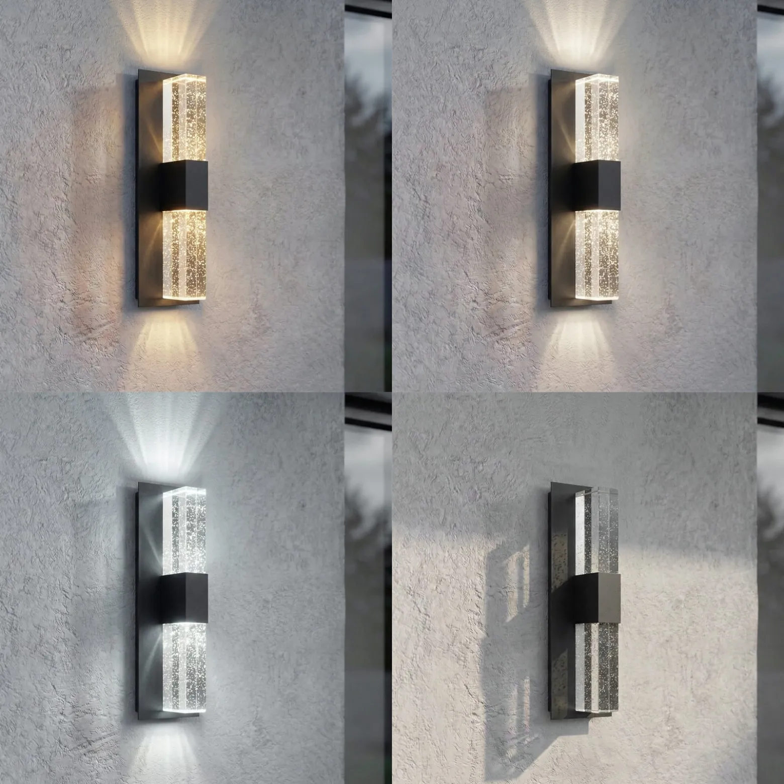 Lucande LED-Außenwandlampe Velune, anthrazit/klar, 46cm, CCT