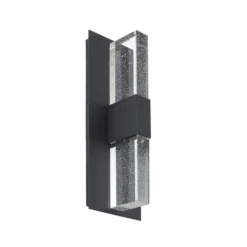 Lucande LED-Außenwandlampe Velune, anthrazit/klar, 46cm, CCT