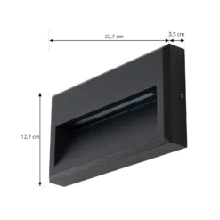Lucande LED-Außenwandleuchte Weno, schwarz, Aluminium, IP65