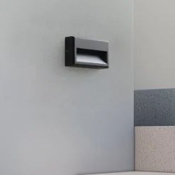 Lucande LED-Außenwandleuchte Weno, schwarz, Aluminium, IP65