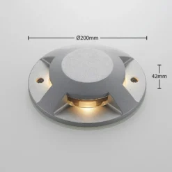 Lucande LED-Bodenstrahler Jeffrey, silber, 4 Lichtaustritte