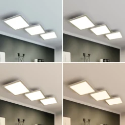Lucande LED-Deckenlampe Ilira, 3-flg., silber, CCT, dimmbar