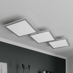 Lucande LED-Deckenlampe Ilira, 3-flg., silber, CCT, dimmbar