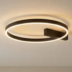 Lucande LED-Deckenlampe Isalin, 60 cm, schwarz, CCT, dimmbar