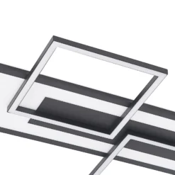 Lucande LED-Deckenlampe Narumi, CCT, 110cm, schwarz, Alu