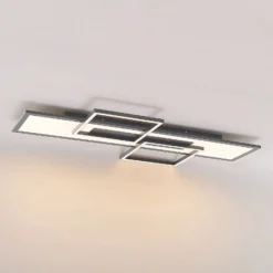 Lucande LED-Deckenlampe Narumi, CCT, 110cm, schwarz, Alu