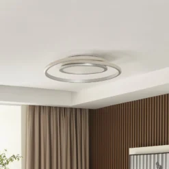 Lucande LED-Deckenlampe Noud, 49 cm, silber, Alu, dimmbar
