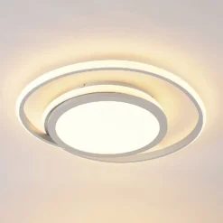 Lucande LED-Deckenlampe Noud, 49 cm, silber, Alu, dimmbar