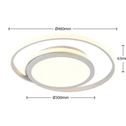 Lucande LED-Deckenlampe Noud, 49 cm, silber, Alu, dimmbar