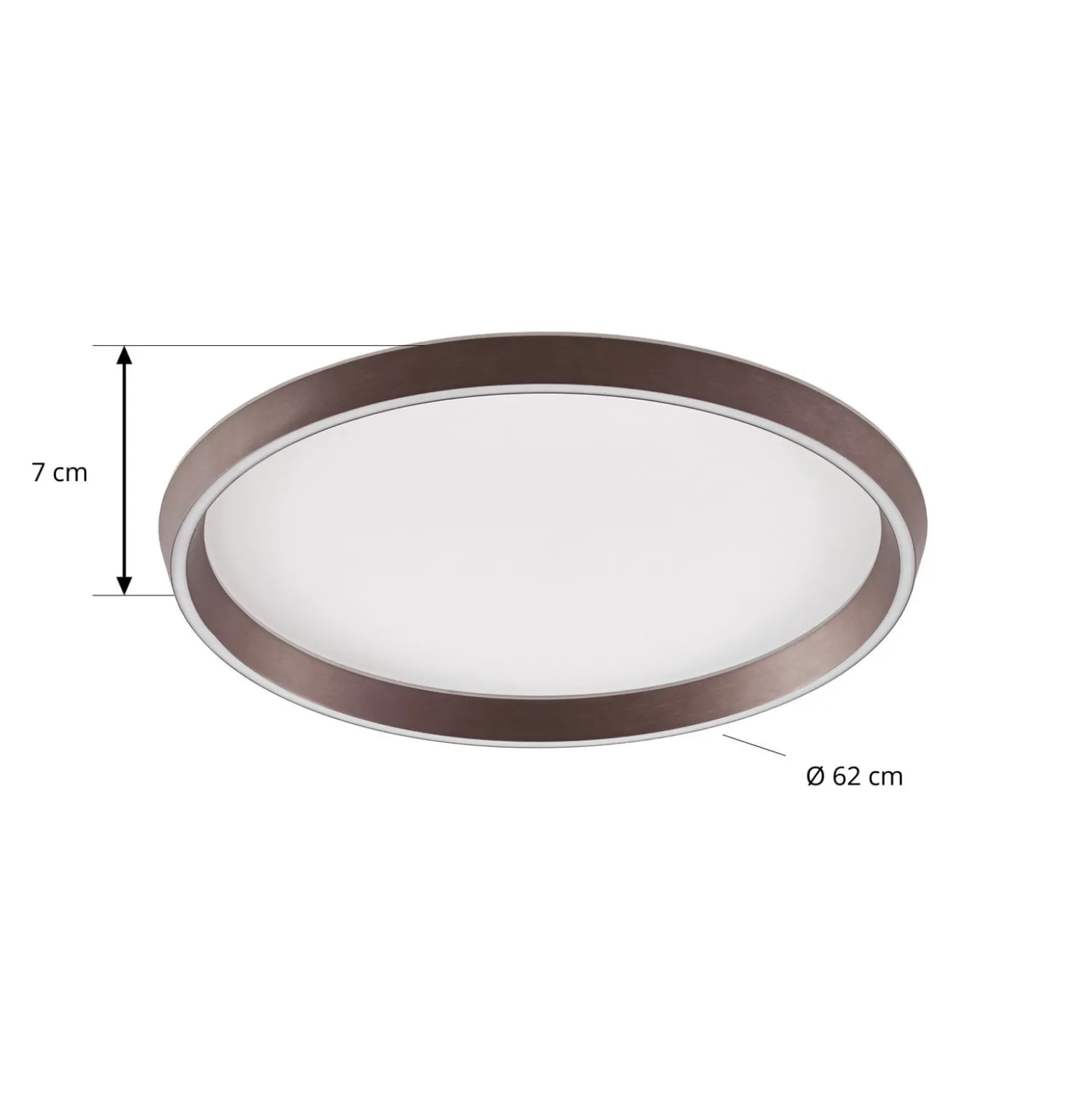 Lucande LED-Deckenlampe Rylan, braun, Ø 62 cm, dimmbar, CCT