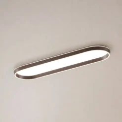 Lucande LED-Deckenlampe Rylan, 112 cm, braun, dimmbar, CCT