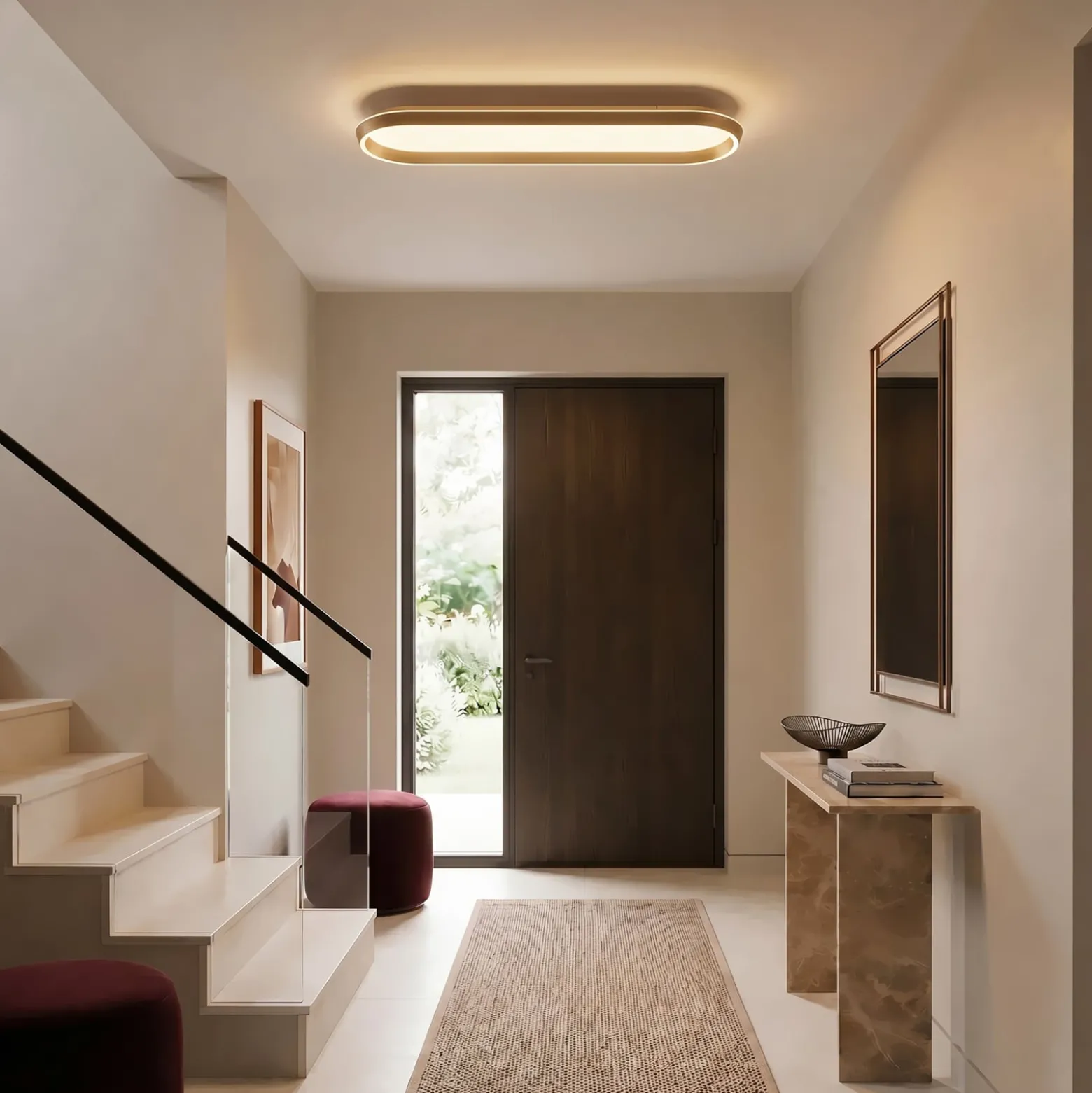Lucande LED-Deckenlampe Rylan, 112 cm, messing, dimmbar, CCT