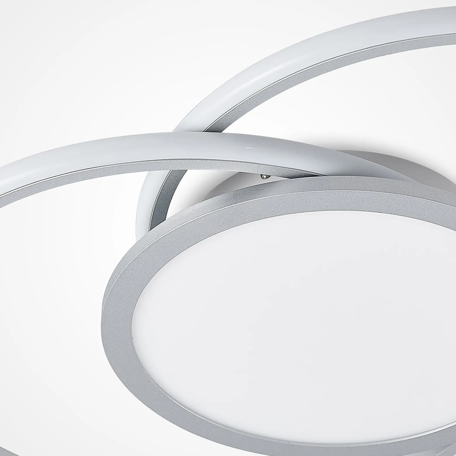 Lucande LED-Deckenlampe Senne, 63 cm, silber, Aluminium