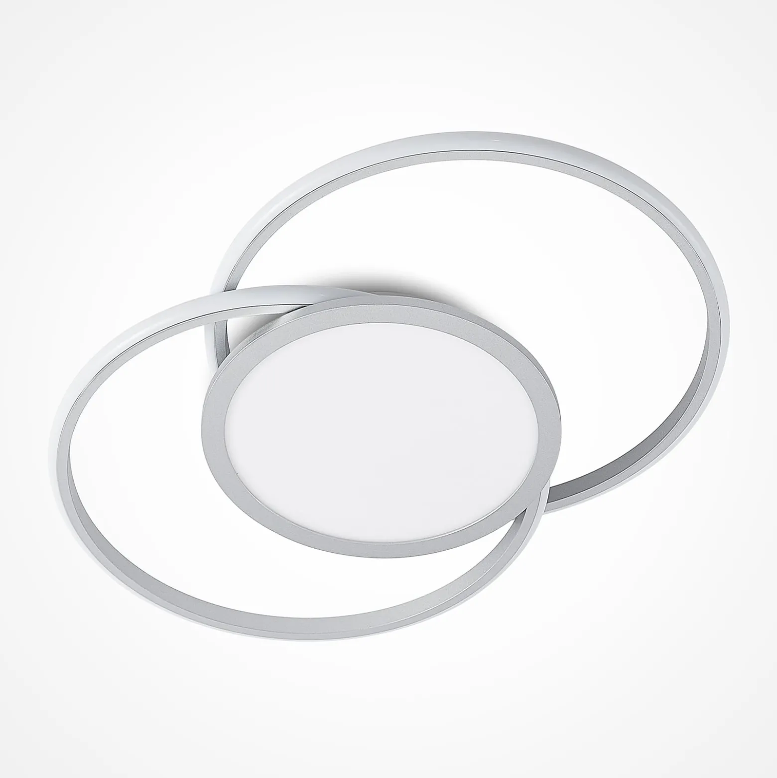 Lucande LED-Deckenlampe Senne, 63 cm, silber, Aluminium
