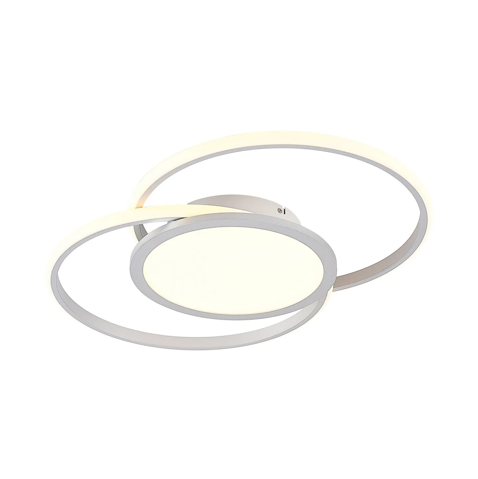 Lucande LED-Deckenlampe Senne, 63 cm, silber, Aluminium