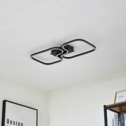 Lucande LED-Deckenleuchte Amiya, 64 cm, schwarz, Aluminium