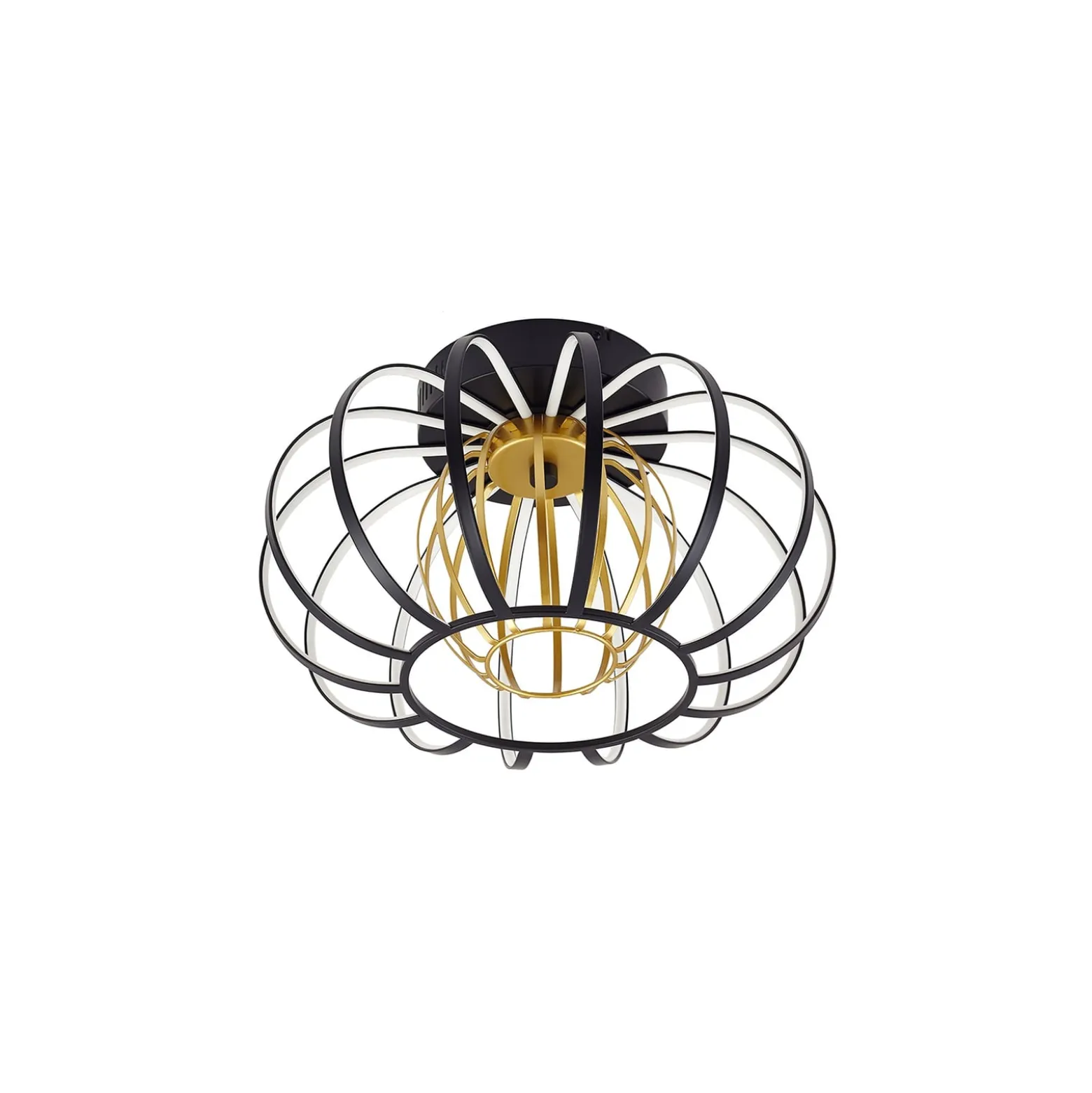 Lucande LED-Deckenleuchte Birger, Ø 39cm, schwarz/gold
