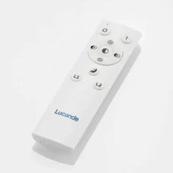 Lucande LED-Deckenleuchte Chariska, 95cm, schwarz, Holz, CCT